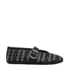 Alaïa Leather Ballet Flats In Black