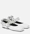 Alaïa Eyelet-embellished Leather Ballet Flats In White