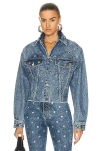 Alaïa Eyelet Jacket In Bleu Neige