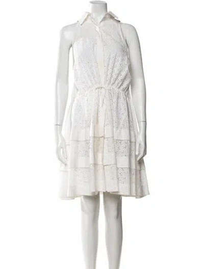 Pre-owned Alaïa Eyelet Mini Dress In White