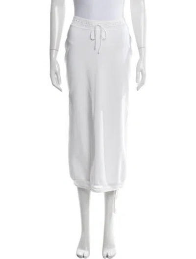 Pre-owned Alaïa Eyelet Trim Midi Length Skirt In White