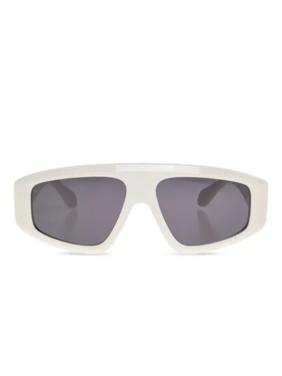 Alaïa Eyewear Sonnenbrille Mit Geometrischem Gestell In Weiss