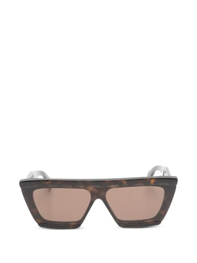 Alaïa Eyewear 기하학 프레임 선글라스 In 브라운