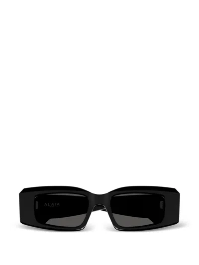 Alaïa Eyewear Rectangle-frame Logo-print Sunglasses In Black