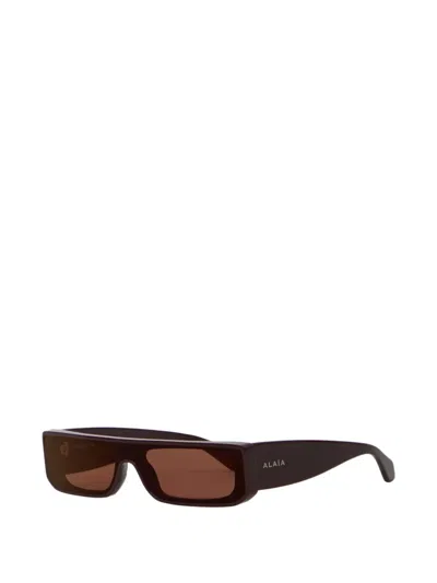 Alaïa Eyewear Rectangular Mask Sunglasses In Brown