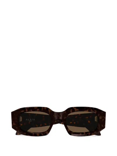 Alaïa Eyewear Tortoiseshell-effect Rectangle-frame Sunglasses In Brown