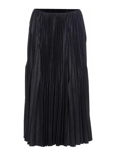 Alaïa Pleated Skirt In Gray