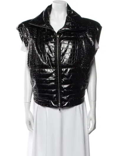 Pre-owned Alaïa Faux Leather Vest In Black