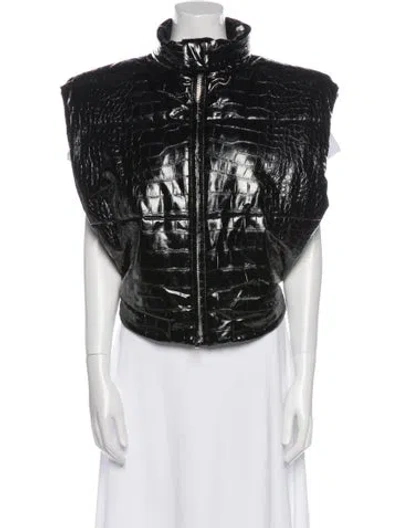 Pre-owned Alaïa Faux Leather Vest In Black