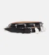 Alaïa Faux Pearl-embellished Leather Belt In Black