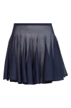Alaïa Womens Minuit Skater Pleated Knitted Mini Skirt In Minuit