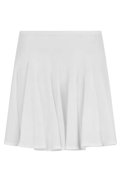 Alaïa Fine-knit Flared Skirt In White