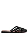Alaïa Womens Azzedine Alaia Net Patent-leather Flat Mules In Black