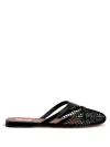 Alaïa Womens Azzedine Alaia Net Patent-leather Flat Mules In Black