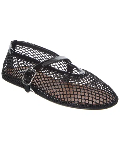 Alaïa Fishnet & Patent Ballet Flat In Black