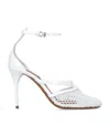 Alaïa Fishnet Patent Ankle-strap Pumps In White