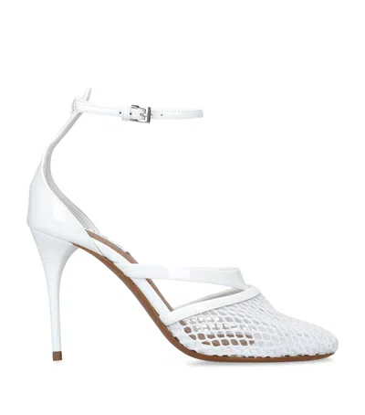 ALAÏA FISHNET ANKLE-STRAP PUMPS 90
