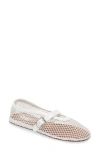 Alaïa Fishnet Ballerina Flat In Blanc Optique