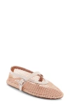 Alaïa Fishnet Ballerina Flat In Nude Clair