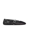 Alaïa Fishnet Ballerina Flats With Velvet Effect In Black