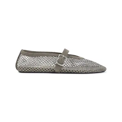 Alaïa Alaia Silver Fishnet Polyester Ballerinas In Multi
