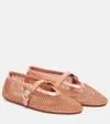 Alaïa Ballet Flats In Fishnet In Brown