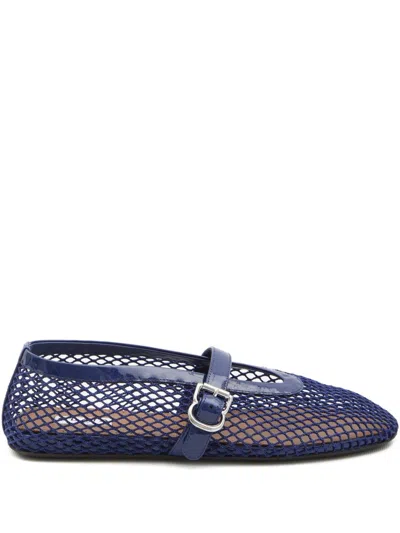 Alaïa Fishnet Ballet Flats In Blue