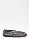 Alaïa Alaia Fishnet Ballet Flats In Gray