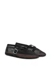 Alaïa Alaia Women Ballet Flats Mesh Ballerinas With Patent Leather Profiles In Multi