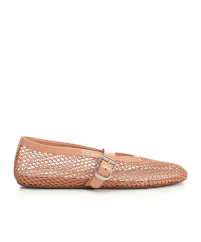 Alaïa Fishnet Ballet Flats In Pink