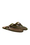 Alaïa Suede Fishnet Mules In Green