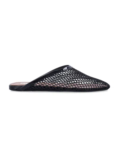 Alaïa Alaia Fishnet Flats With Patent Leather Trim In Multi