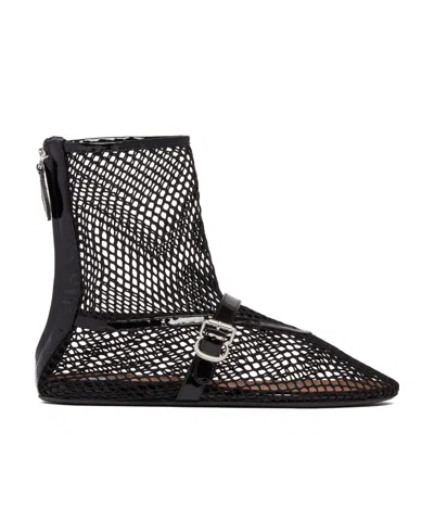 ALAÏA FISHNET HIGH HOLLOWED-OUT FLATS