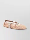Alaïa Clair Fishnet Ballerina Flats In Pink