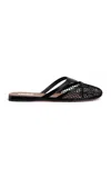 Alaïa Womens Azzedine Alaia Net Patent-leather Flat Mules In Black