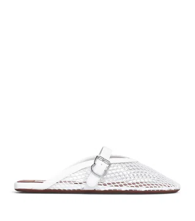 Alaïa Fishnet Mules In Metallic