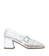 Alaïa 55 Leather-trimmed Mesh Pumps In Brown