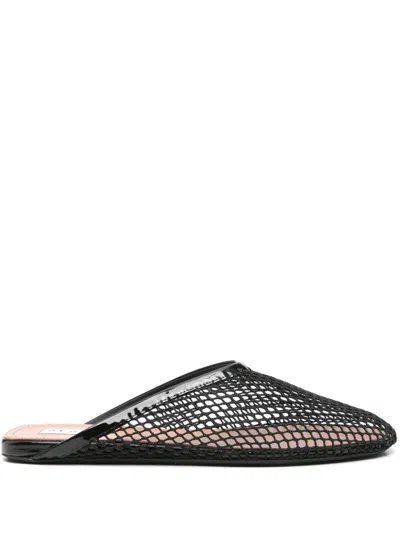 Alaïa Fishnet Slippers In Black