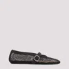 Alaïa Fishnet Suede Flat Ballerinas In Brown