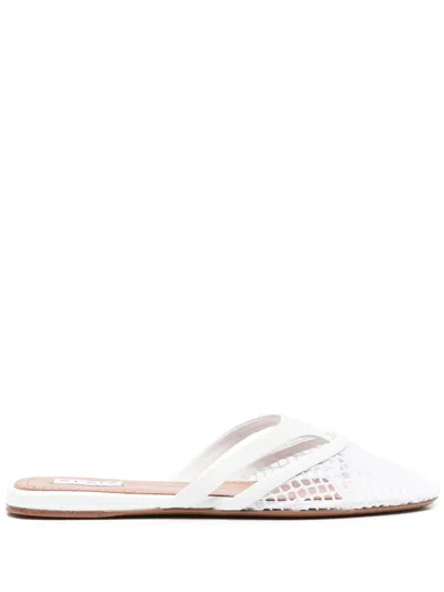 Alaïa Fishnet Thong Sandals In White