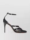 Alaïa Alaia Women Thong Sandals In Fishnet And Patent Leather