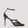 Alaïa Alaia Women Thong Sandals In Fishnet And Patent Leather In Noir