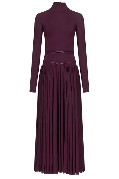 Alaïa Fit & Flare Dress In Purple