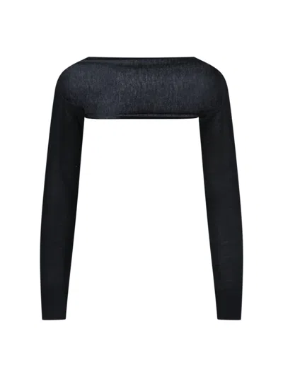ALAÏA ALAÏA FITTED CASHMERE COVER-UP WITH ROUND NECKLINE