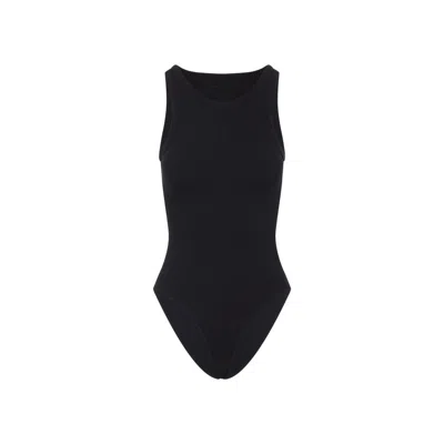 Alaïa Fitted Cotton Blend Bodysuit In Black