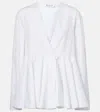 Alaïa Womens Spiral-belt Pleated Cotton-poplin Mini Dress Blanc In White