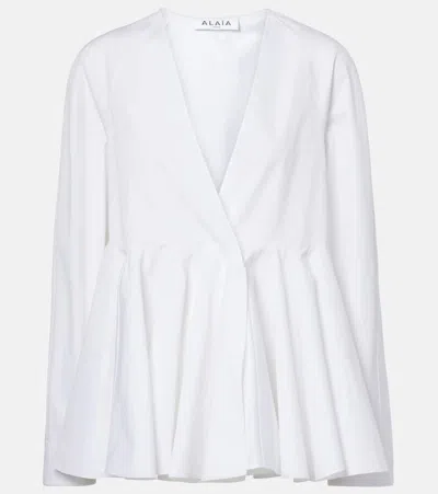 ALAÏA ALAÏA FLARE COTTON BLOUSE