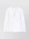 Alaïa Flare Cotton Shirt Pleated Hem