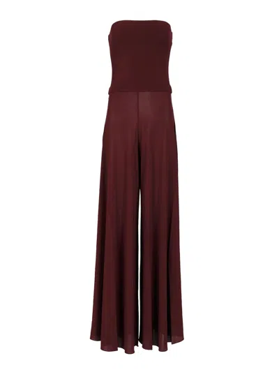 Alaïa Flare Jumpsuit Jewelry Bordeaux