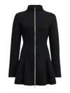 Alaïa Ribbed Wool And Cashmere-blend Peplum Cardigan In Black